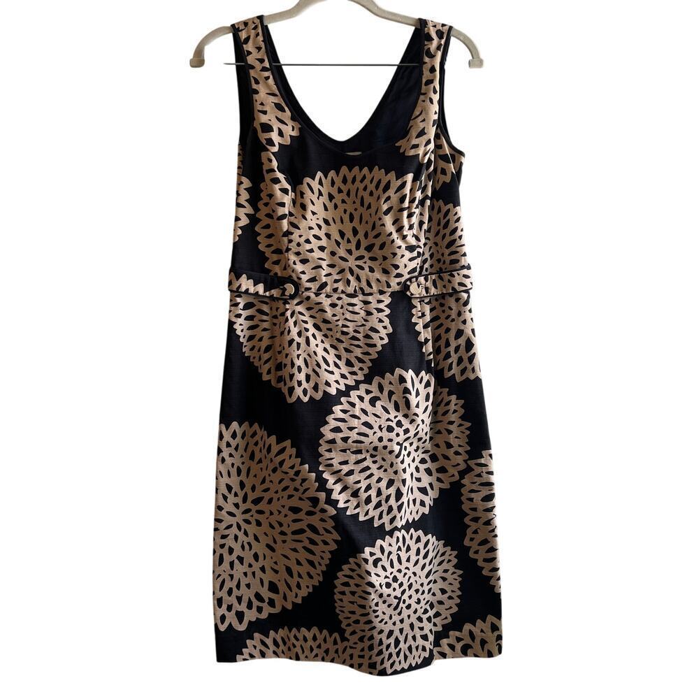 BODEN Black Tan Sleeveless Knee Length Lined 100% Cotton 6